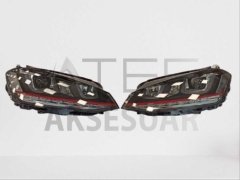 VOLKSWAGEN GOLF 7 MK7 2012-2018 U LED FAR GTI KIRMIZI