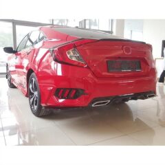 CIVIC FC5 2016-2021 IÇIN UYUMLU  ARKA SIS 3 ÇIZGI KIRMIZI- PIANO BLACK