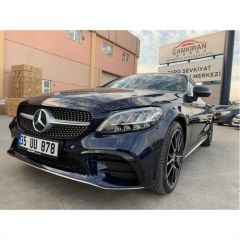 W205 2015-2018 C SERISI IÇIN ÖN TAMPON BIÇAKLARI 2 PARÇA (PIANO BLACK)