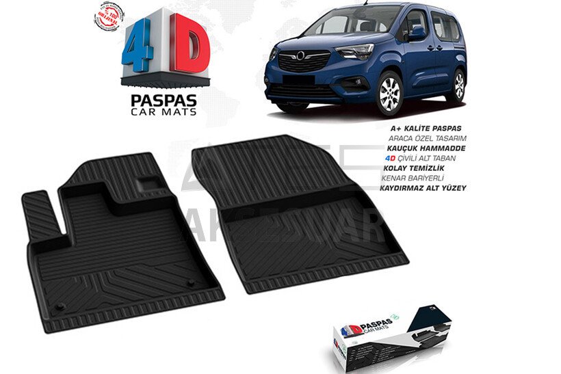Opel Combo E 4D Paspas Siyah Ön 2 Parça 2019 ve Sonrası