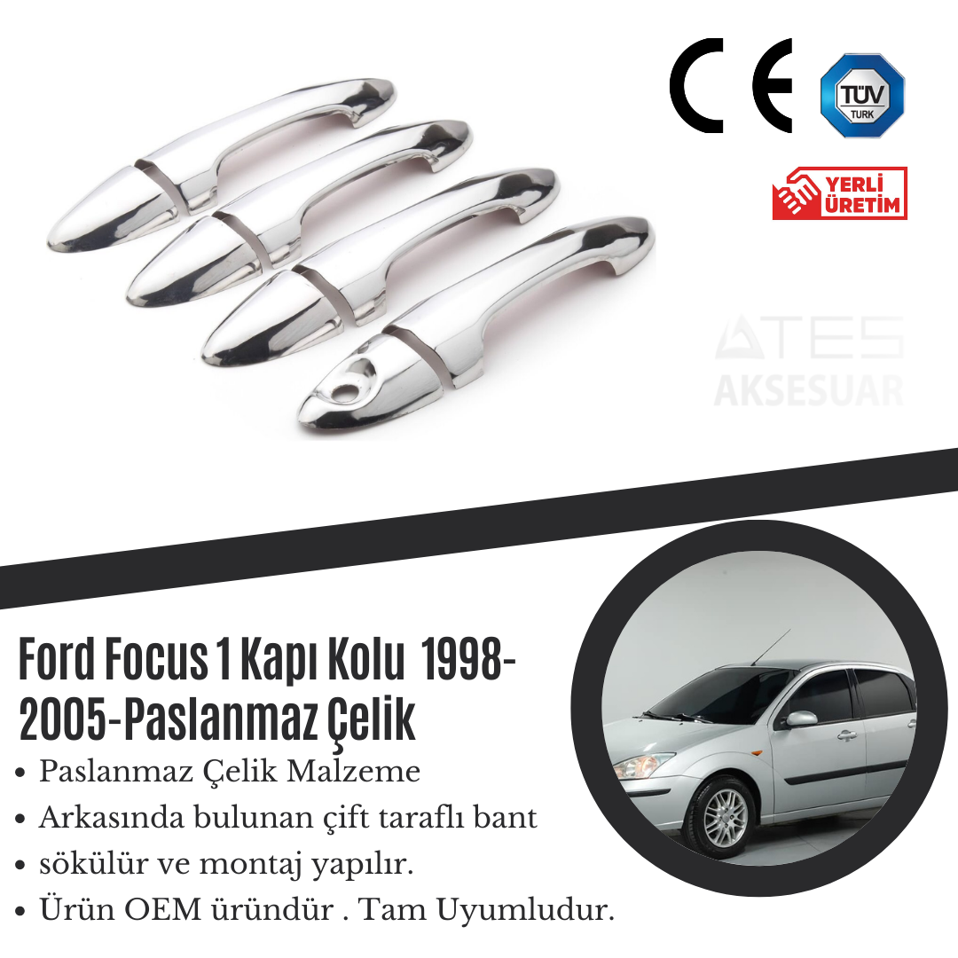 Ford Focus 1998-2005 Kapı Kolu Çerçevesi Paslanmaz Çelik