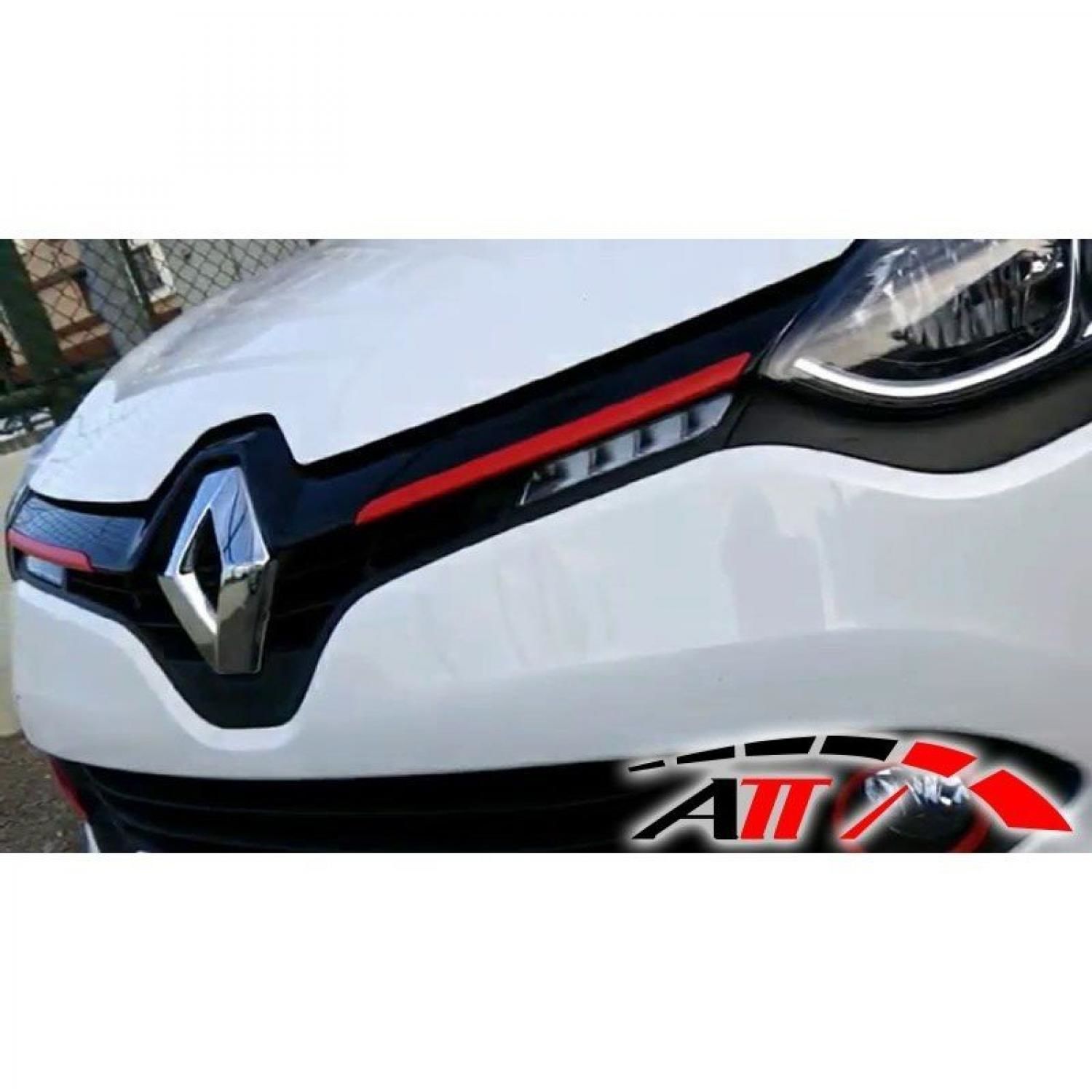 Renault Clio Ön Panjur 2 Parça Kırmızı 2012>