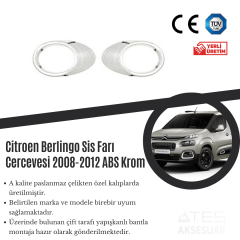 Citroen Berlingo 2008-2012 Sis Farı Çerçevesi ABS Krom