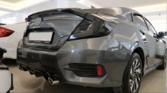 CIVIC FC5 2016-2020 IÇIN UYUMLU DIFÜZÖR ÇIFT EGZOZ KARBON