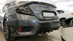 CIVIC FC5 2016-2020 IÇIN UYUMLU DIFÜZÖR ÇIFT EGZOZ PIANO BLACK