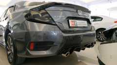 HONDA CIVIC FC5 2016-2020 DIFÜZÖR ÇIFT EGZOZ PIANO BLACK