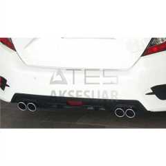 HONDA CIVIC FC5 2016-2020 4 EGZOZ DIFÜZÖR ÇIFT CIKIS BLACK