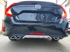 HONDA CIVIC FC5 2016-2020 DIFUZOR KARE EGZOZ SILVER
