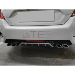 HONDA CIVIC FC5 2016-2020 DIFUZOR KARE EGZOZ SILVER