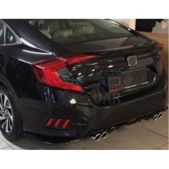 HONDA CIVIC FC5 2016-2020 DIFÜZÖR 4 EGZOZ PIANO BLACK