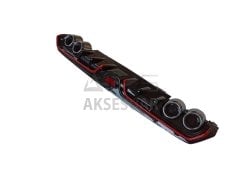 HONDA CIVIC FC5 2016-2020 DIFÜZÖR 4 EGZOZ PIANO BLACK KIRMIZI SERITLI