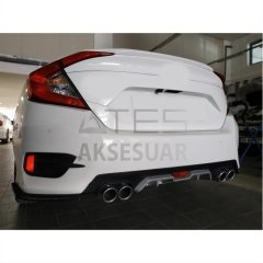 HONDA CIVIC FC5 2016-2020 DIFÜZÖR 4 EGZOZLU SILVER