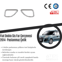Fiat Doblo 2014 Sis Farı Çerçevesi Paslanmaz Çelik