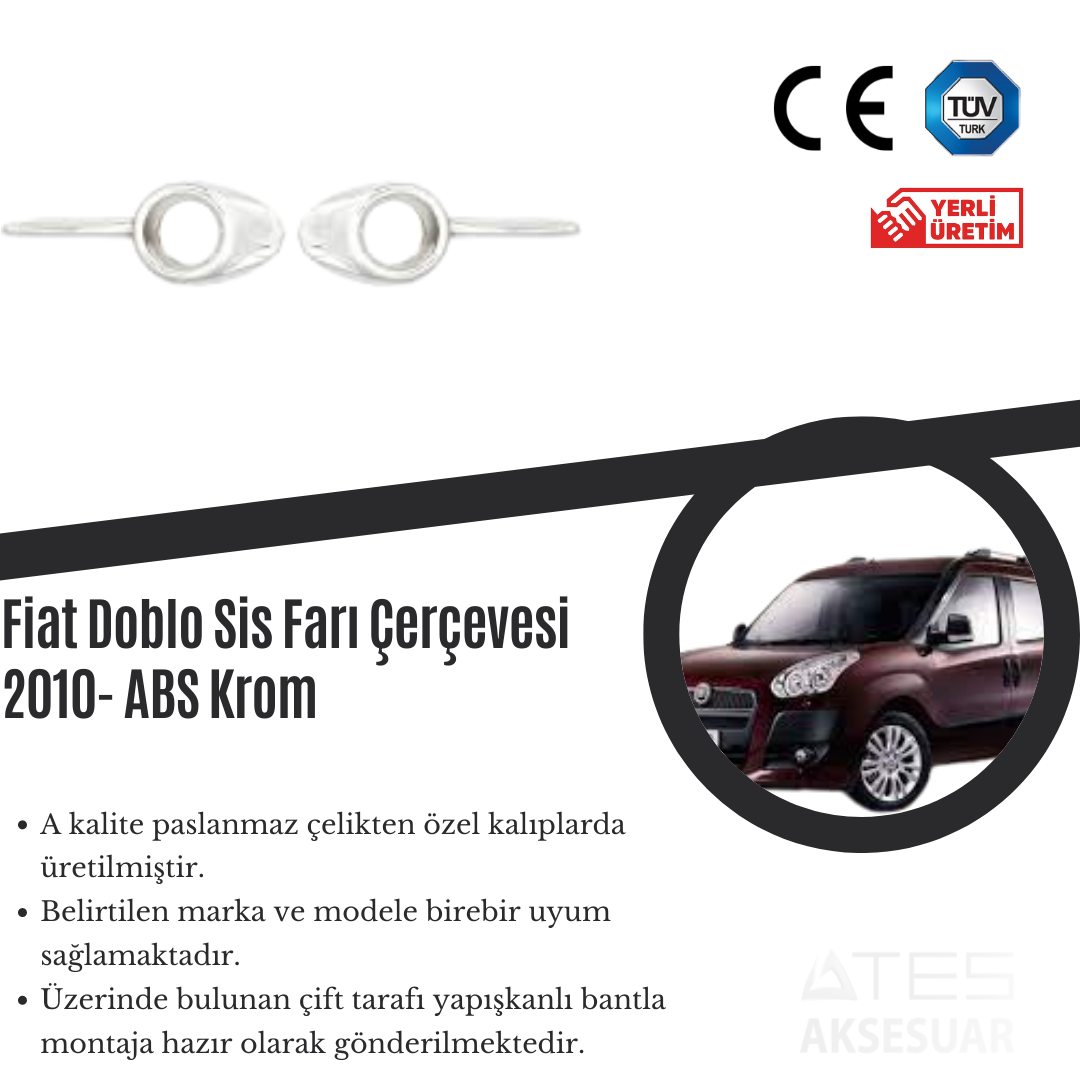 Fiat Doblo 2010 Sis Farı Çerçevesi ABS Krom