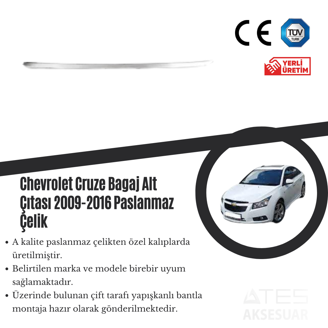 Chevrolet-Cruze-Bagaj-Alt-Çıtası-2009-2016-Paslanmaz-Çelik-Atesaksesuar