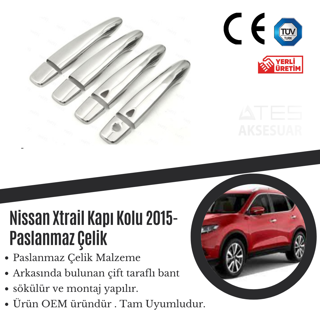 Nissan Xtrail 2015 Kapı Kolu Paslanmaz Çelik
