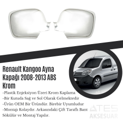 Renault Kangoo 2008-2013 Ayna Kapağı ABS Krom