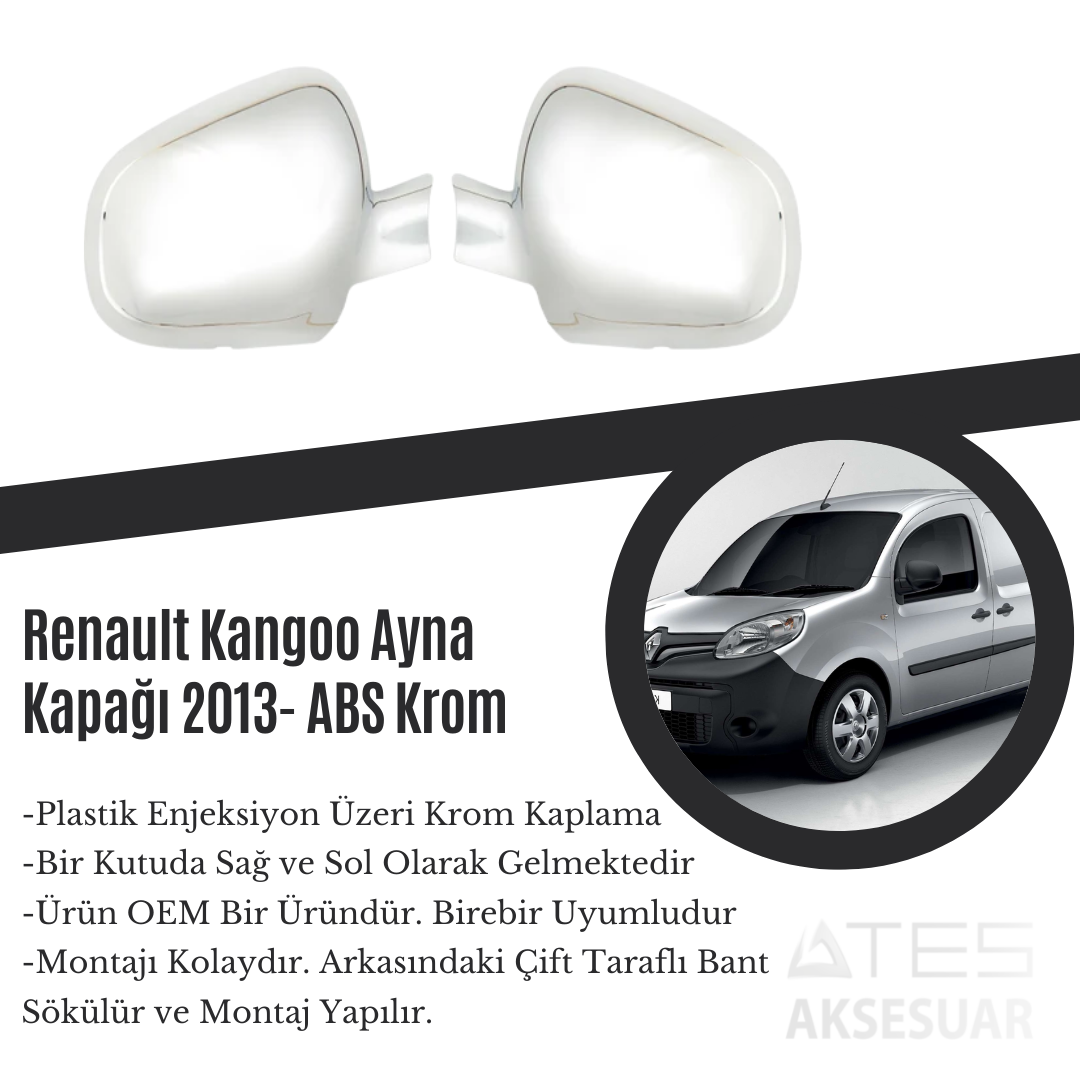 Renault Kangoo 2013 Ayna Kapağı ABS Krom