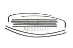 Fiat Egea HB/Sedan Siyah Krom Cam Çerçevesi 8 Parça 2015 ve Sonrası