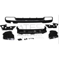 MERCEDES W212 E63 DİFÜZÖR & EGZOZ SETİ (SİLVER EGZOZ İLE ) (AMG MAKYAJLI KASA 2013-2016)