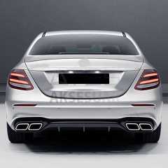 MERCEDES W213 E63 SIYAH DIFÜZÖR & EGZOZ SETI (NORMAL SEDAN) 2017+ & SIYAH EGZOZ ILE