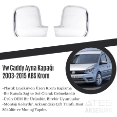 Volkswagen Caddy 2003-2015 Ayna Kapağı ABS Krom