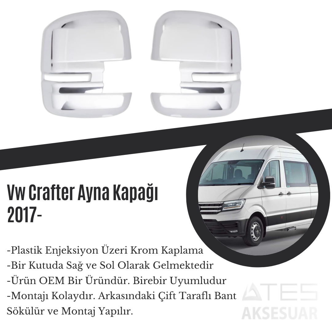 Volkswagen Crafter 2017 Ayna Kapağı ABS Krom