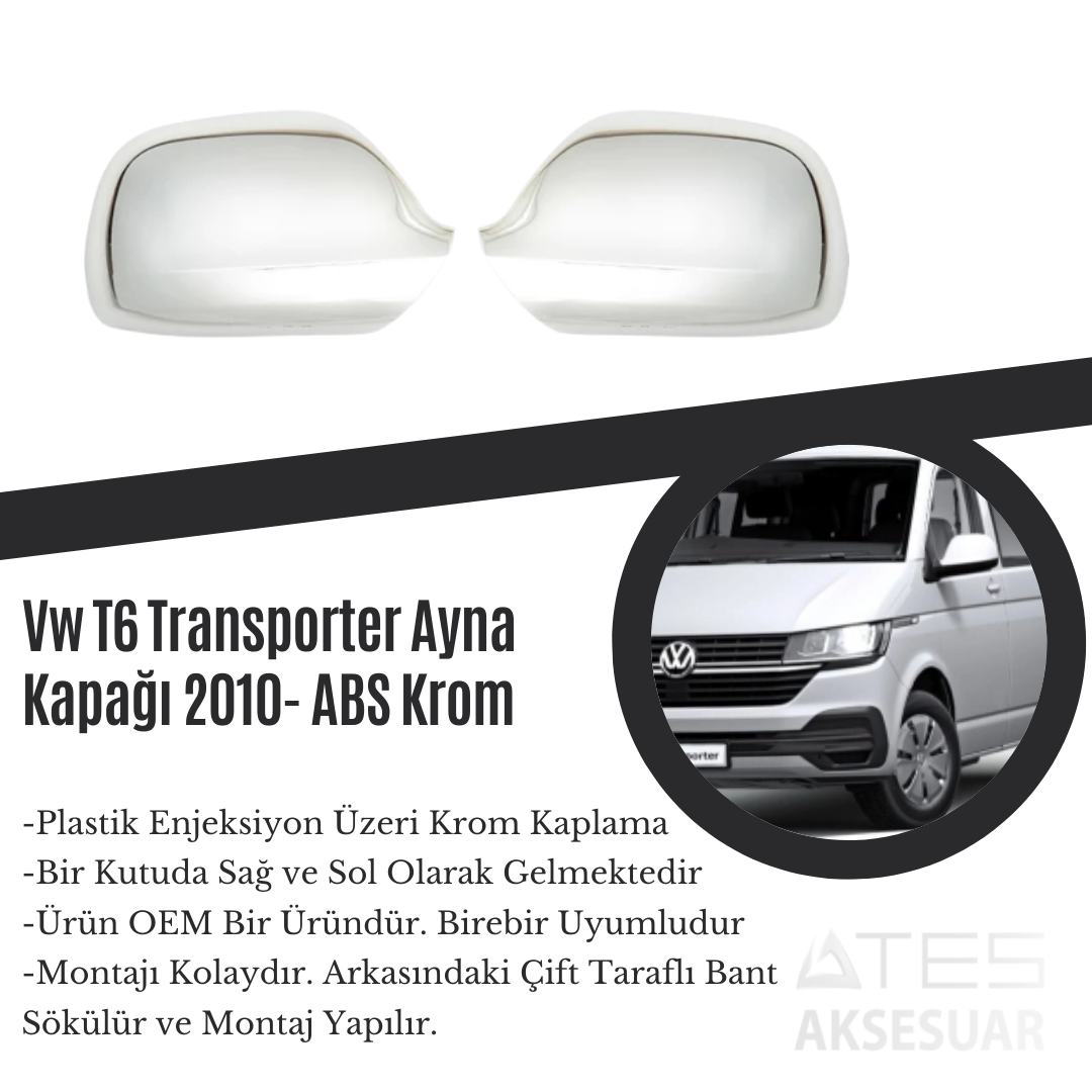Volkswagen Transperter 2010 Ayna Kapağı ABS Krom