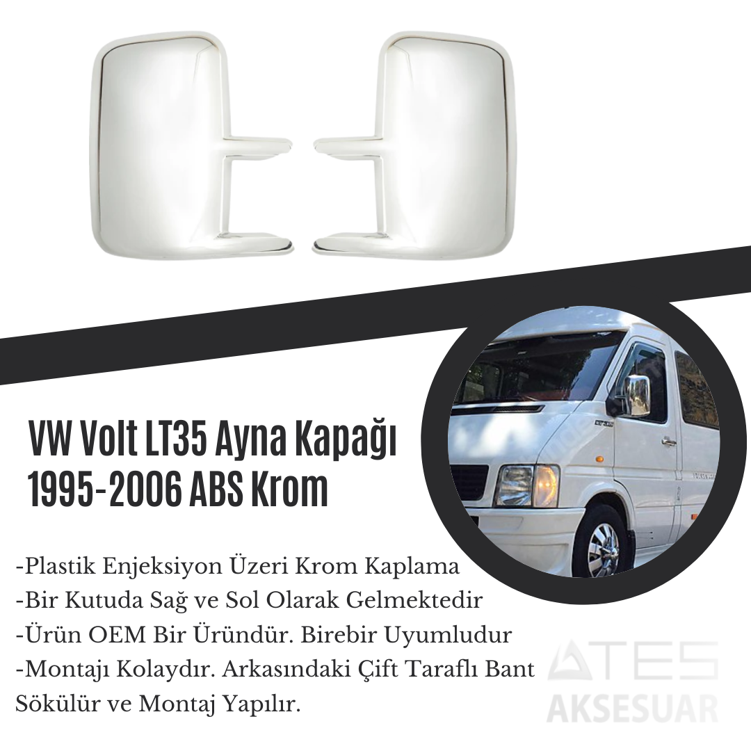 Volkswagen Volt 35 Lt 1995-2006 Ayna Kapağı ABS Krom