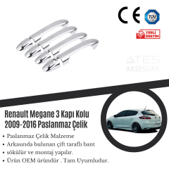 Renault Megane 3 2009-2016 Kapı Kolu Paslanmaz Çelik