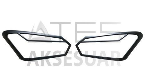 ISUZU D-MAX 2018+ FAR ÇERÇEVESİ KAPLAMA SİYAH SİNYAL ÇİZGİLİ