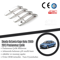 Skoda Octavia 2000-2013 Kapı Kolu Paslanmaz Çelik