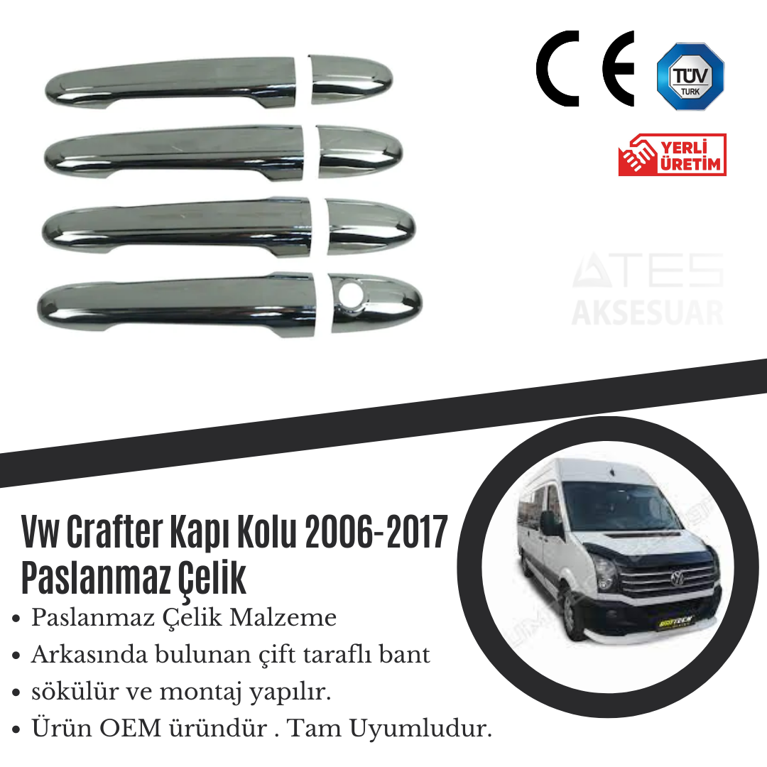 Volkswagen Crafter 2006-2017 Kapı Kolu Paslanmaz Çelik