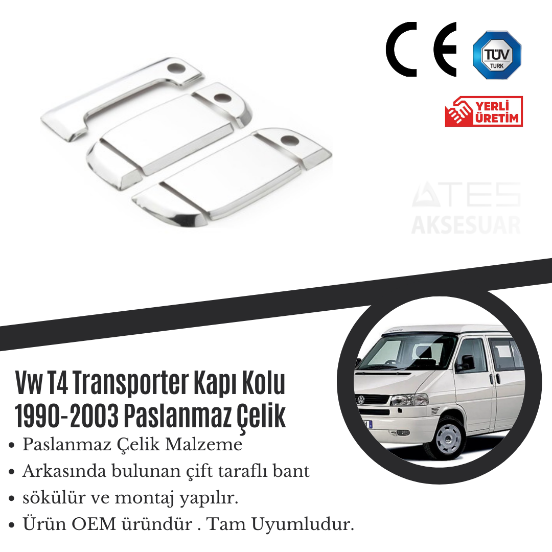 Volkswagen T4 Transporter 1990-2003 Kapı Kolu Paslanmaz Çelik