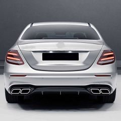 W213 E SERISI IÇIN  E63 SIYAH DIFÜZÖR & EGZOZ SETI (NORMAL SEDAN) 2017+ & SIYAH EGZOZ ILE