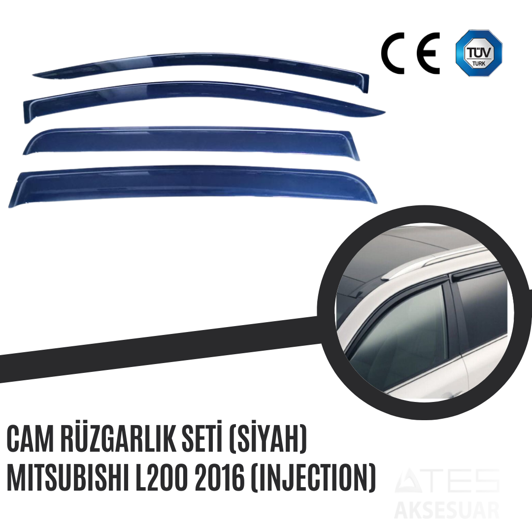 Cam Rüzgarlık Seti (Siyah) Mitsubishi L200 2016 (Injection)