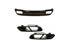 W176 12-15  A45 DIFÜZÖR  & EGZOZ SETI  (PARLAK SIYAH) - SIYAH EGZOZ ILE (AMG PAKET İÇİN )