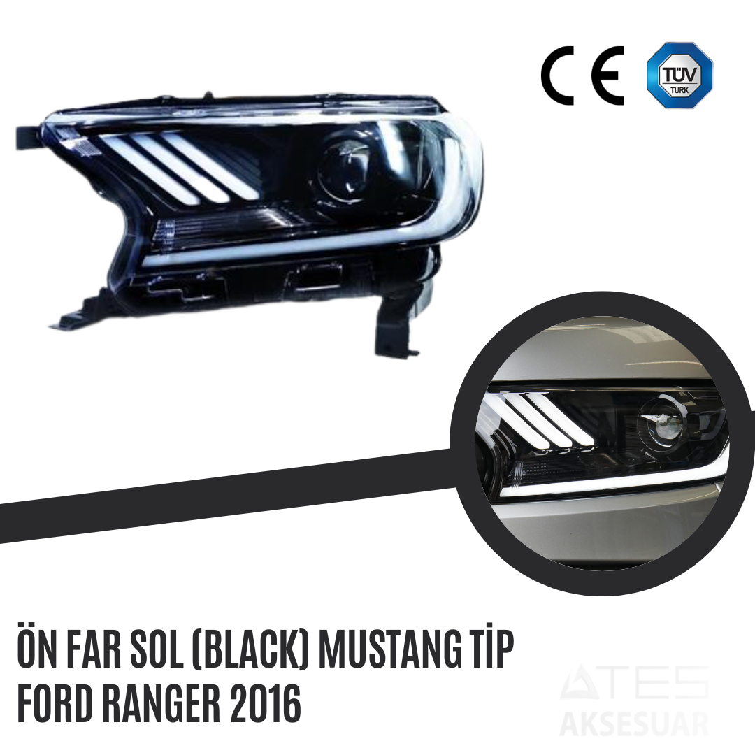 Ön Far Sol (Black) Mustang Tip Ford Ranger 2016
