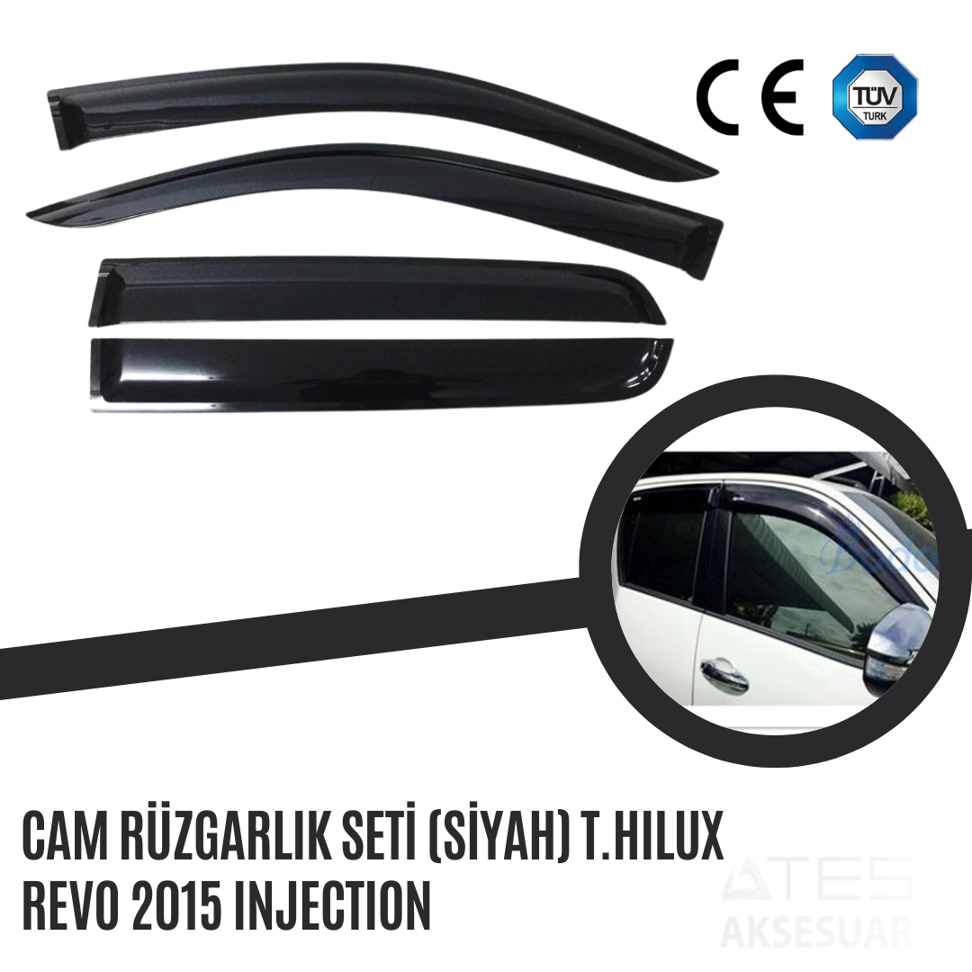 Cam Rüzgarlık Seti (Siyah) T. Hilux Revo 2015 Injection