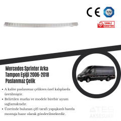 Mercedes Sprinter 2006-2018 Arka Tampon Eşiği Paslanmaz Çelik