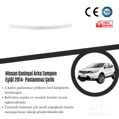 Nissan Qashqai 2014 Arka Tampon Eşiği Paslanmaz Çelik