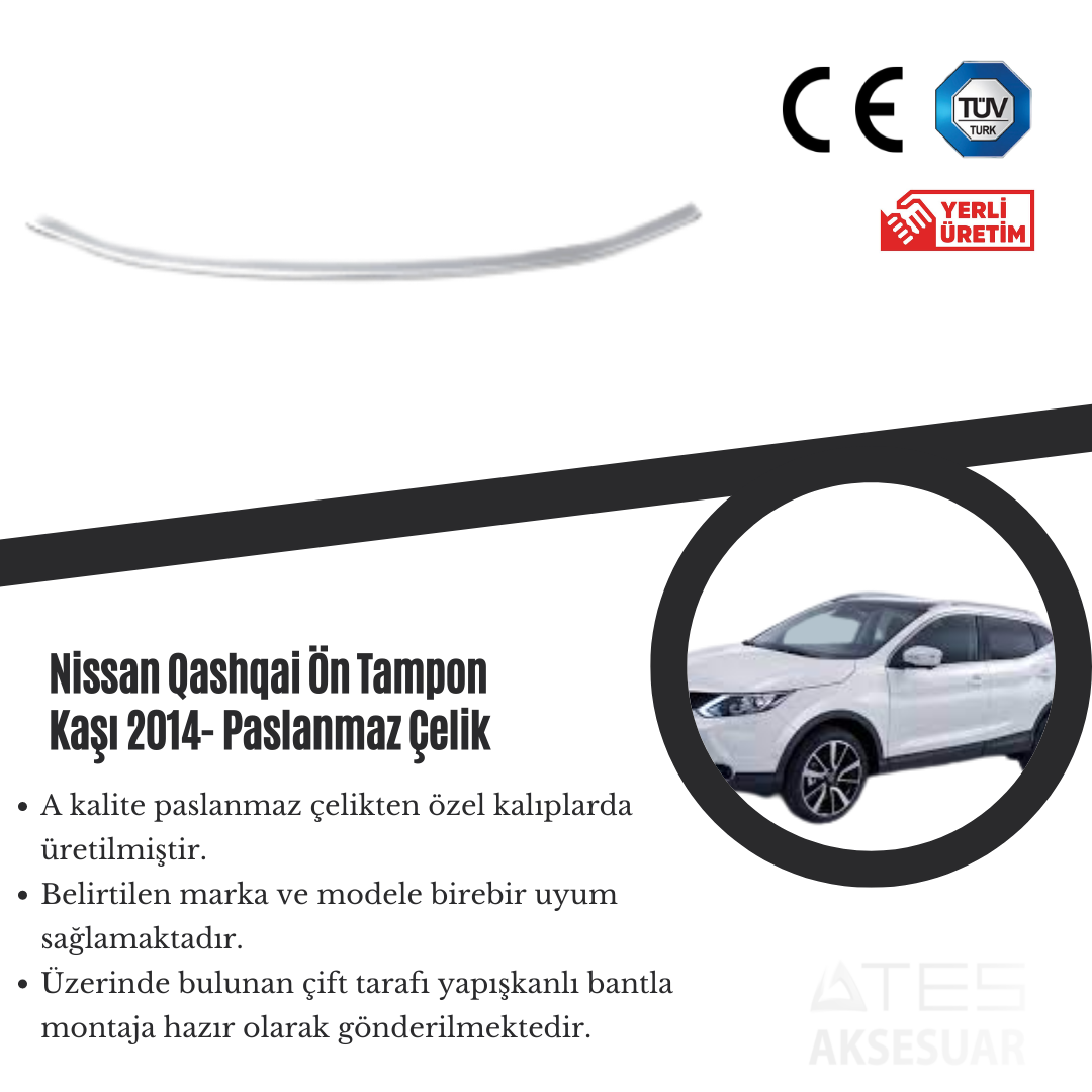 Nissan Qashqai 2014 Ön Tampon Kası Paslanmaz Çelik