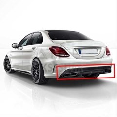 MERCEDES W205 C63 SIYAH DİFÜZÖR & EGZOZ SETİ (NORMAL SEDAN) - SİYAH EGZOZ İLE