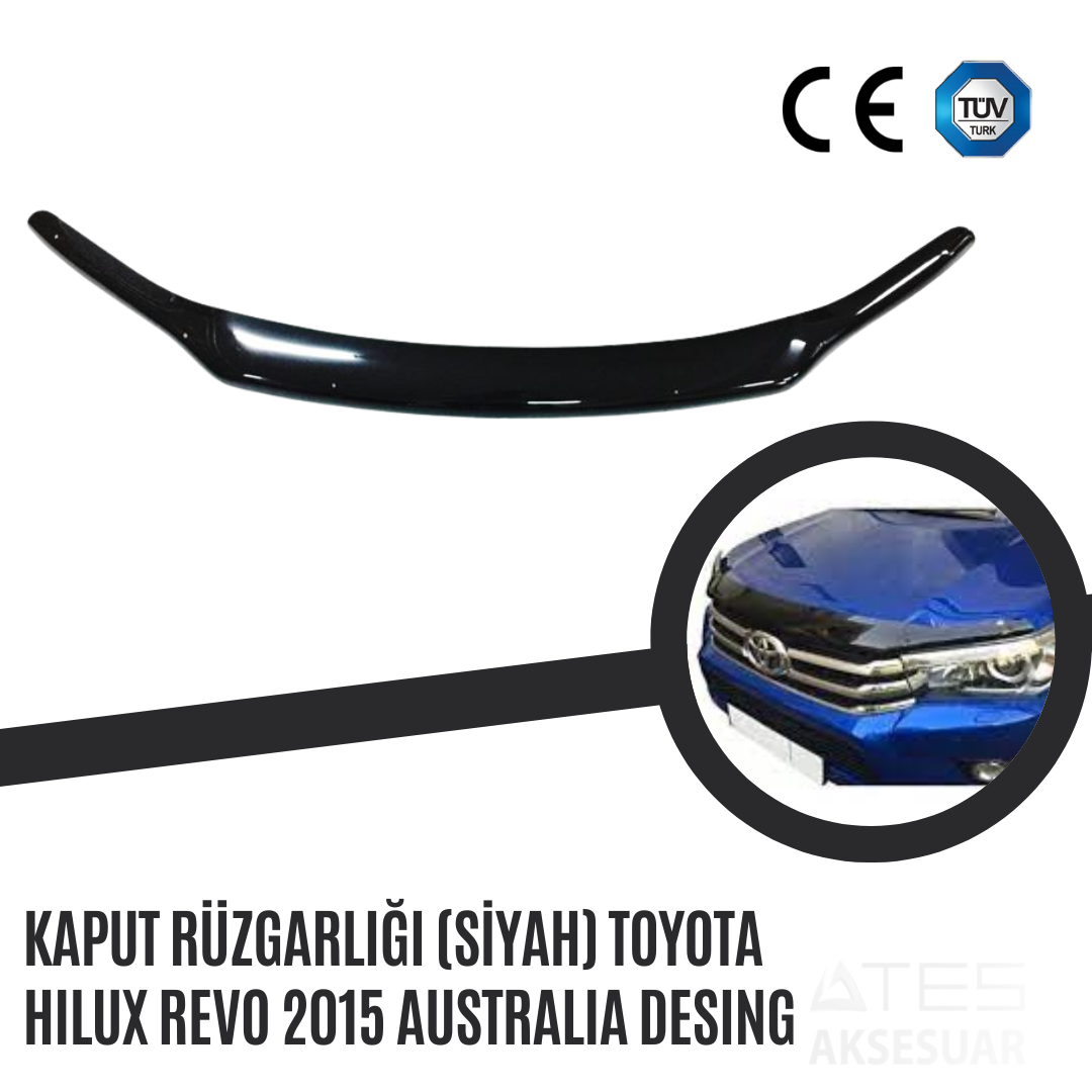 Kaput Rüzgarlığı (Siyah) Toyota Hilux Revo 2015 Australia Desing