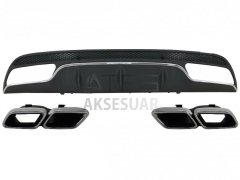 MERCEDES W205 C63 SILVER DIFÜZÖR & EGZOZ SETI (AMG SEDAN) SILVER DIFÜZÖR - SILVER EGZOZ ILE