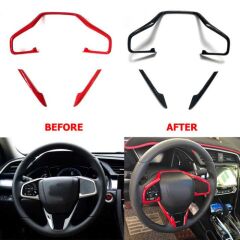 CIVIC FC5 2016-2021 IÇIN UYUMLU  DIREKSIYON KAPLAMA SETI KIRMIZI 3 PARÇA