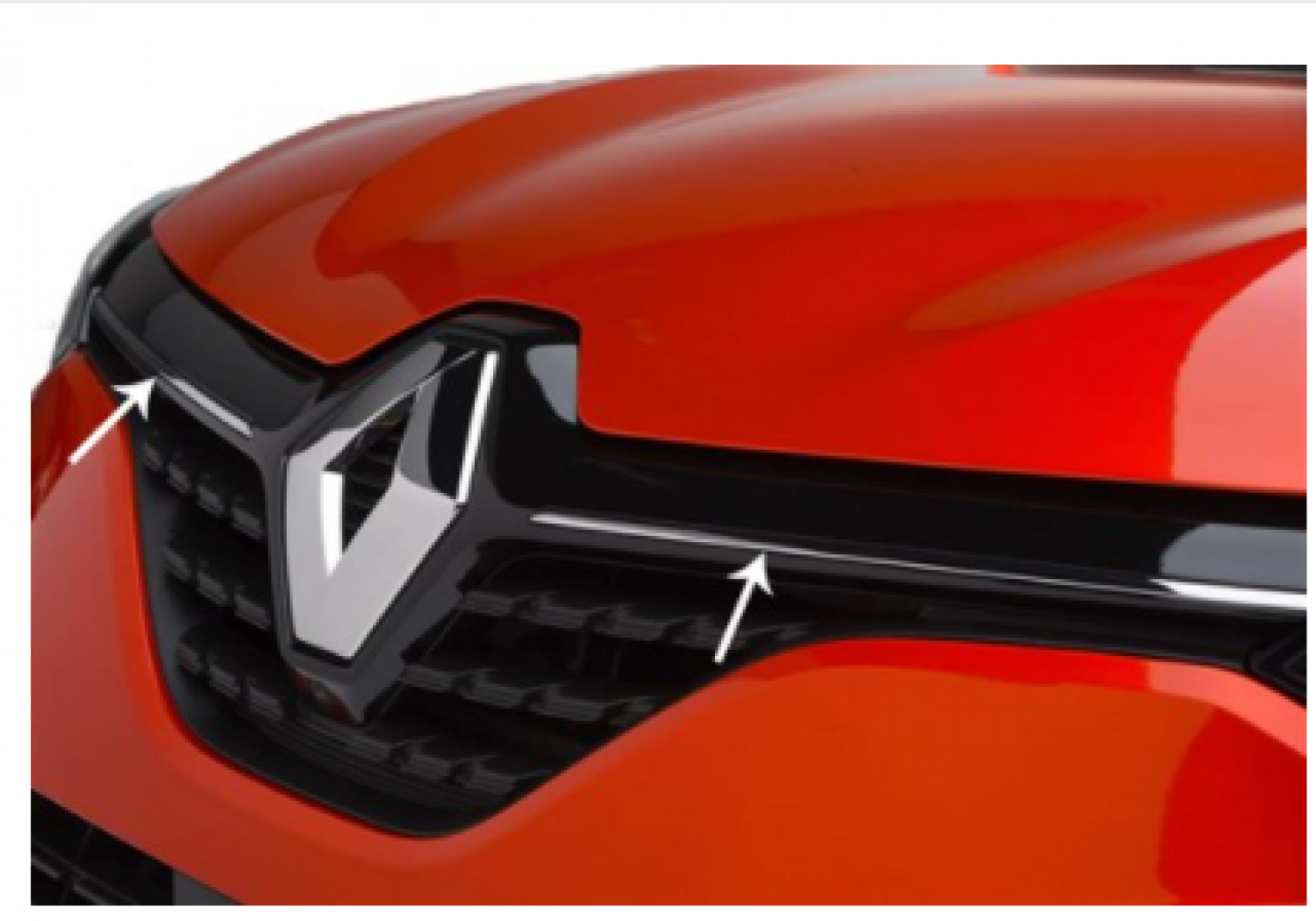 Renault Clio Ön Panjur Üstü 2 Parça Paslanmaz Çelik 2019>