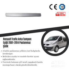 Renault Trafic 2001-2014 Arka Tampon Eşiği Paslanmaz Çelik