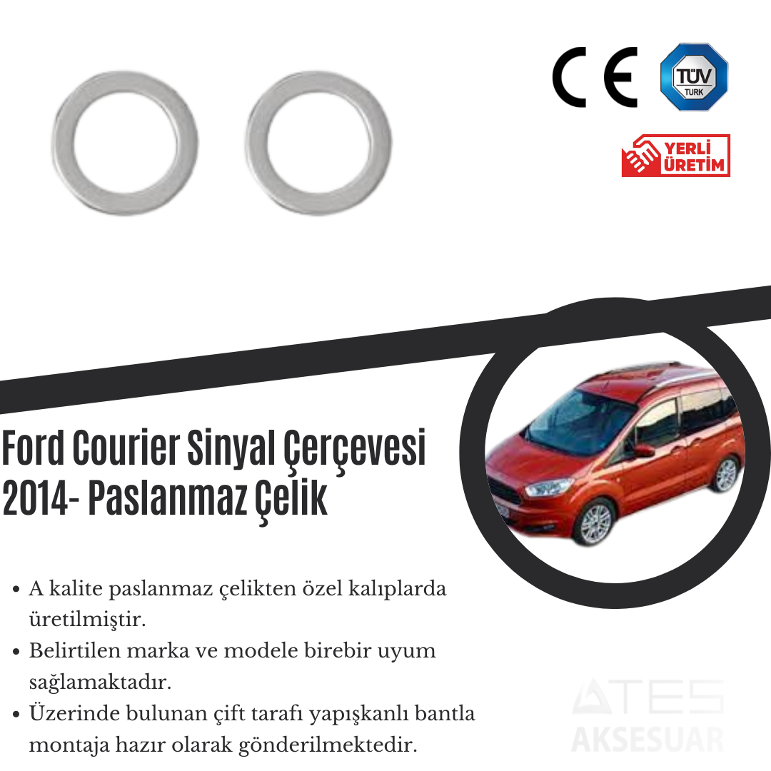 Ford Courier 2014 Sinyal Çerçevesi Paslanmaz Çelik