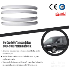 Volkswagen Caddy 2004-2010 Ön Tampon Çıtası Paslanmaz Çelik